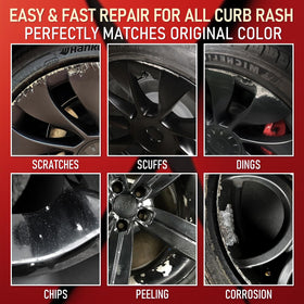 SMAPHY restored car rim in lifestyle shot showing renewed curb appeal