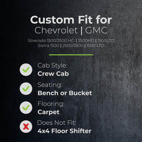 Smart Choice second row mat installed in GMC Sierra demonstrating full rear coverage