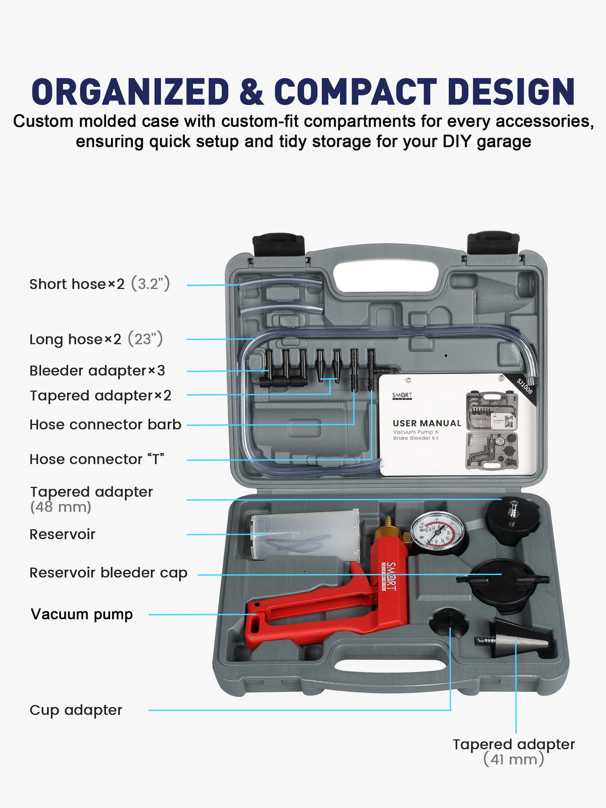 SMART JERRY dual-scale pressure gauge detail for accurate vacuum readings