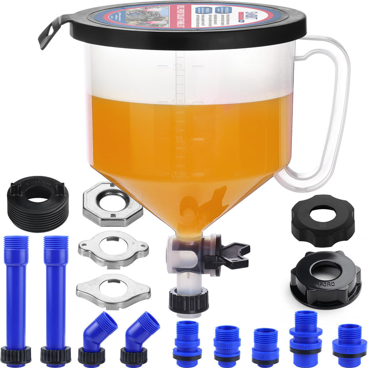 SMART JERRY front view of burping funnel showing capacity and shape for easy filling