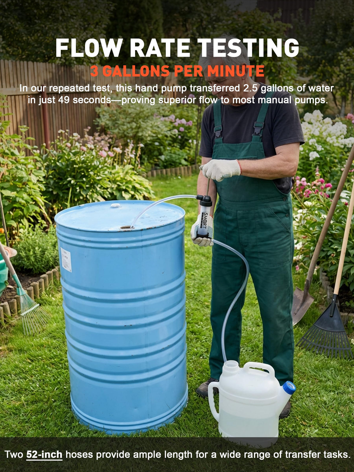 SMART JERRY pump in use filling a gas can to speed refueling jobs
