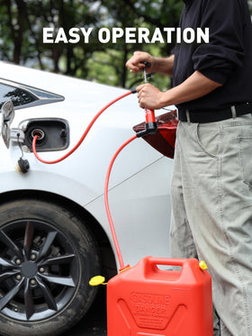 SMART JERRY pump transferring oil from a barrel demonstrating high flow