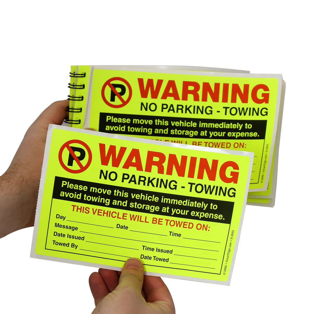 SmartSign printed liner with recorded license and date for easy tracking