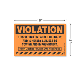 SmartSign sticker next to car door for scale to show 5x8 inch readable size