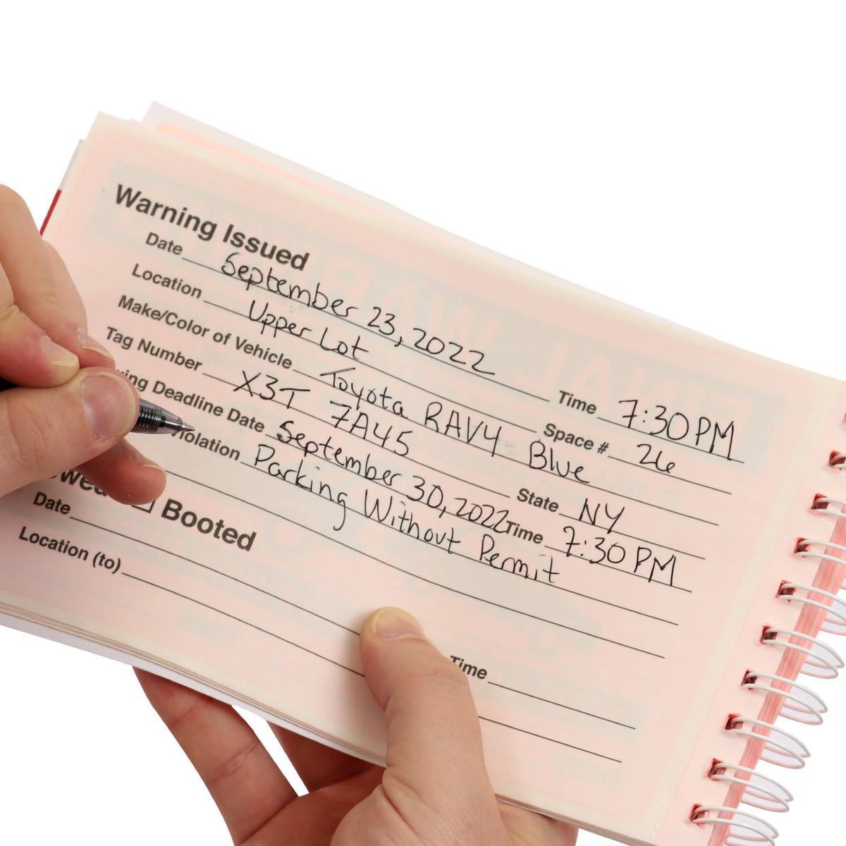 SmartSign stacked stickers side view illustrating sturdy 4.5 mil paper durability