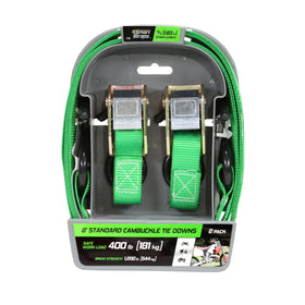 SmartStraps full-length strap securing an ATV on a small trailer for safe transport