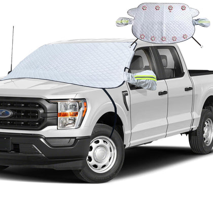 Smeyta front view of cover packaging showing full windshield protection benefit