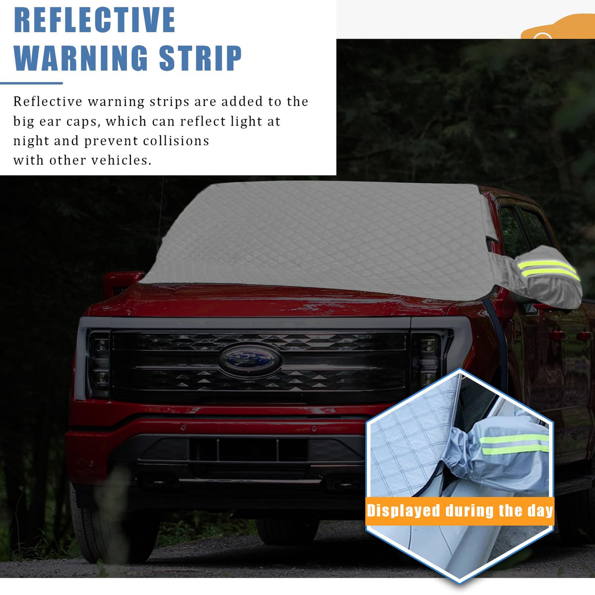Smeyta magnetic edge fixed on hood demonstrating secure hold benefit