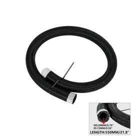 smileracing close-up of braided drain line highlighting abrasion resistance