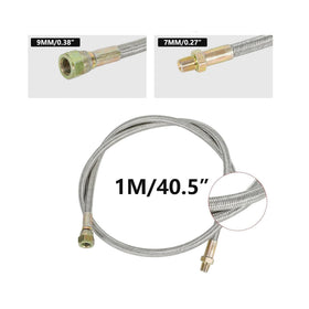 smileracing long stainless steel feed line illustrating length and durability