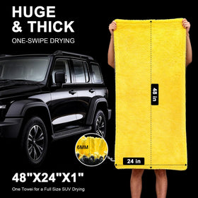 SMINDER oversized 48x24 towel spread flat for fast vehicle drying benefit