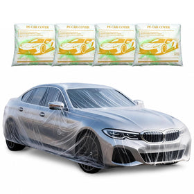 SMINWISNOZY front view clear car cover showing snug fit and visible protection