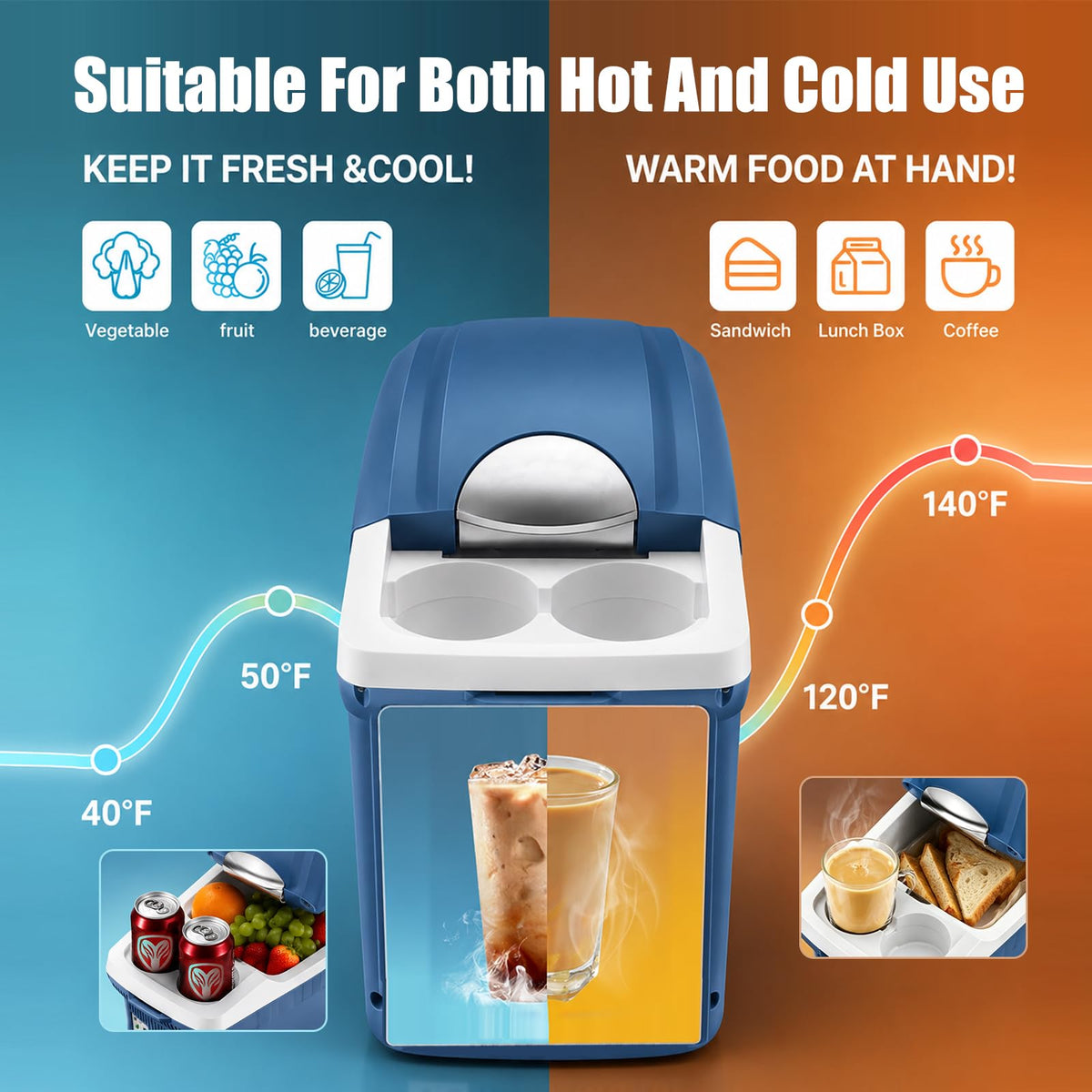 SMINWISNOZY interior packed with cans to show capacity and temperature benefit