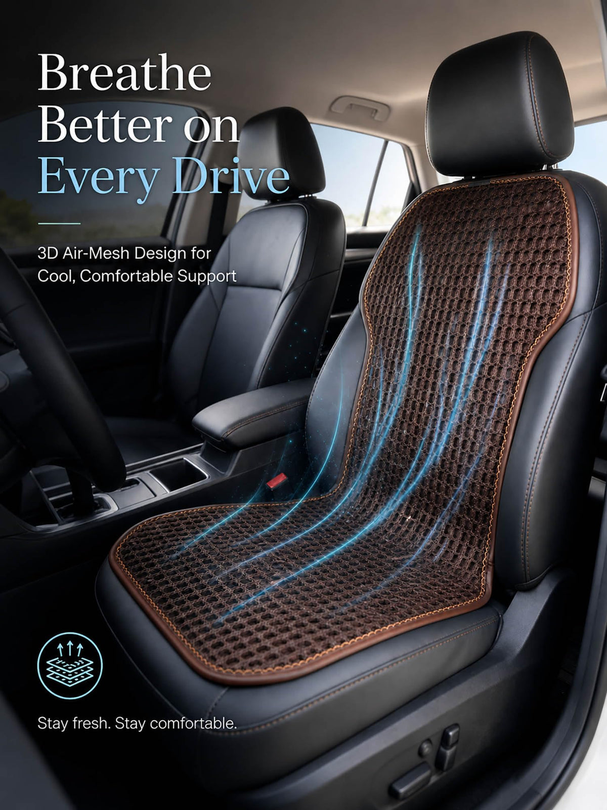 SMIUPIN close-up of 3D air mesh texture highlighting ventilation benefits