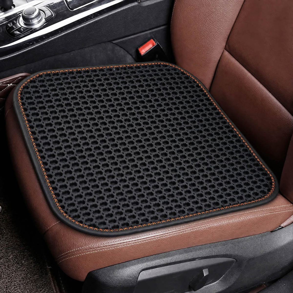 SMIUPIN front view of seat cushion showing universal fit and cooling benefit