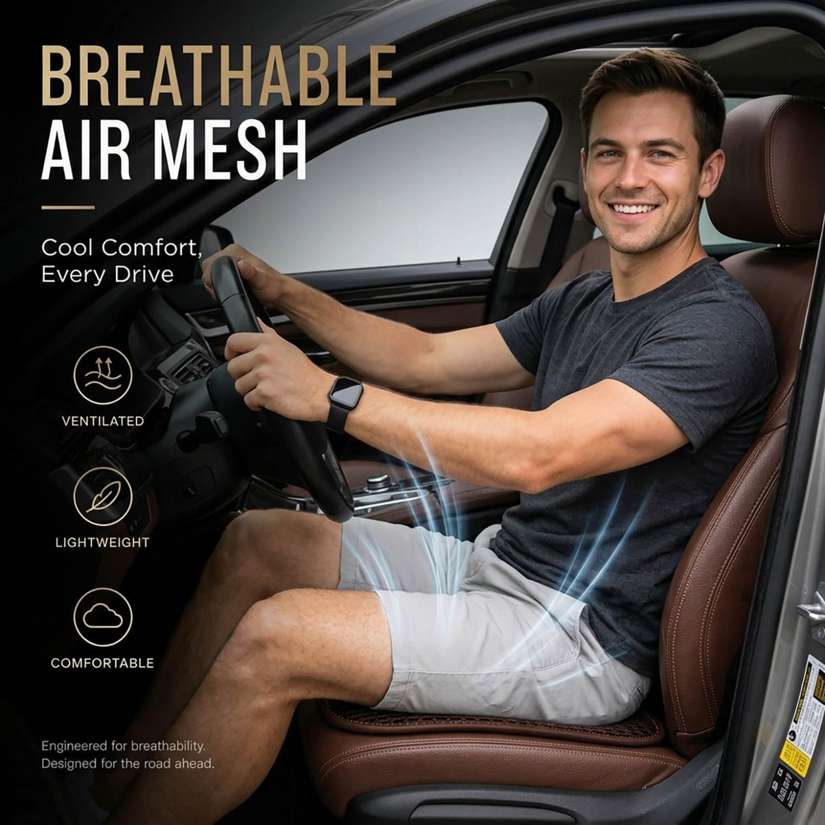 SMIUPIN installed in SUV driver seat demonstrating universal fit