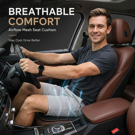 SMIUPIN installed on car seat providing breathable comfort while driving