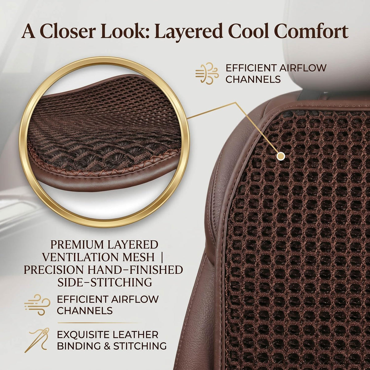 SMIUPIN installed on car seat demonstrating improved airflow and fit