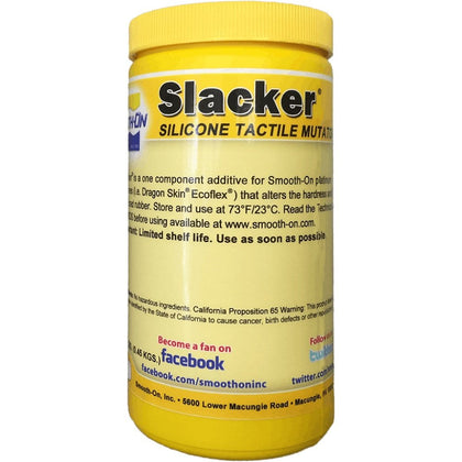 Smooth-On Slacker pint container front label showing product and professional benefit