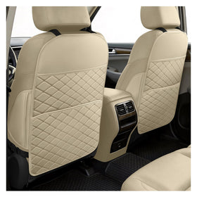 SMOQIO front view installed on seat protecting upholstery and adding storage