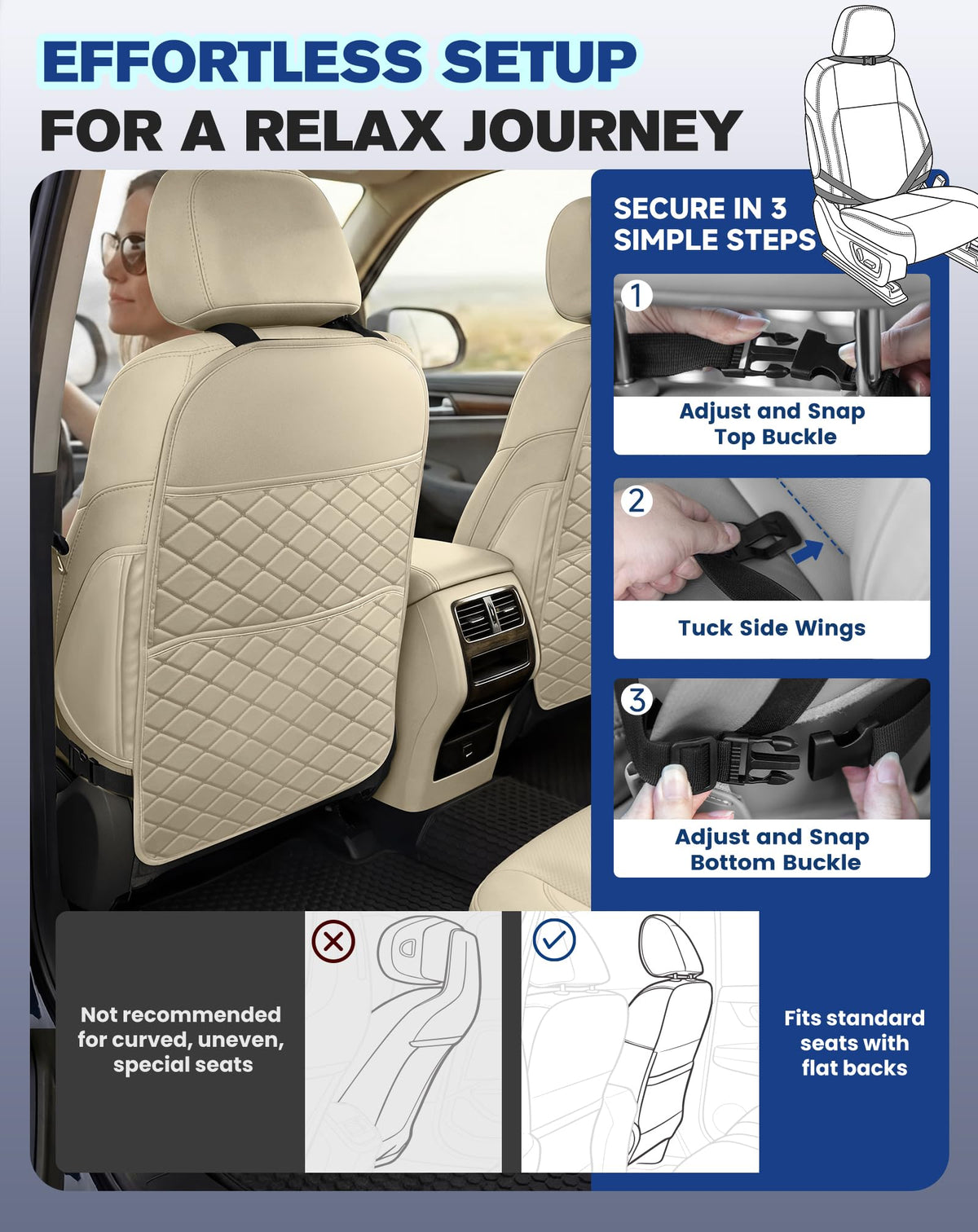 SMOQIO in-car lifestyle with kids showing protection and tidy backseat