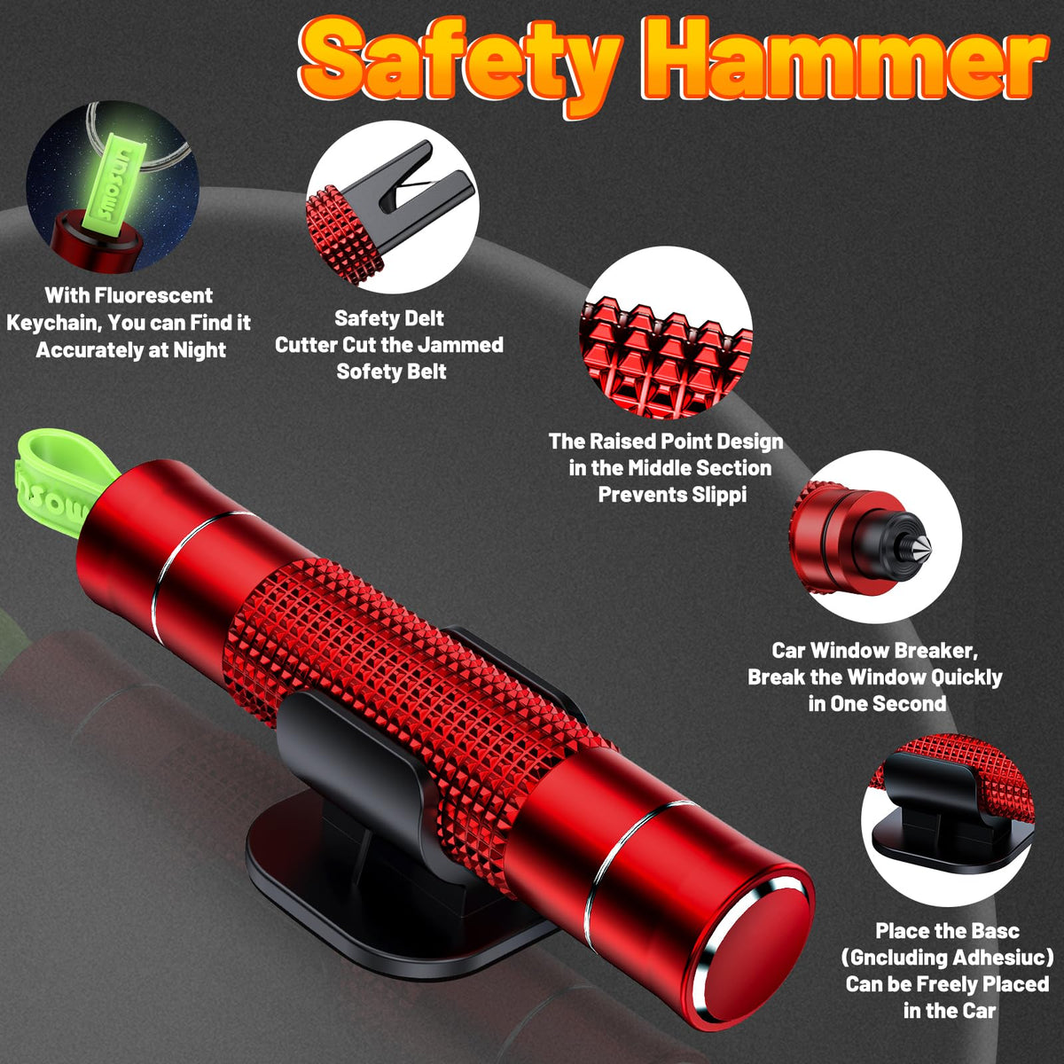 smosun Safehammer next to keys for size comparison demonstrating portable carry benefit