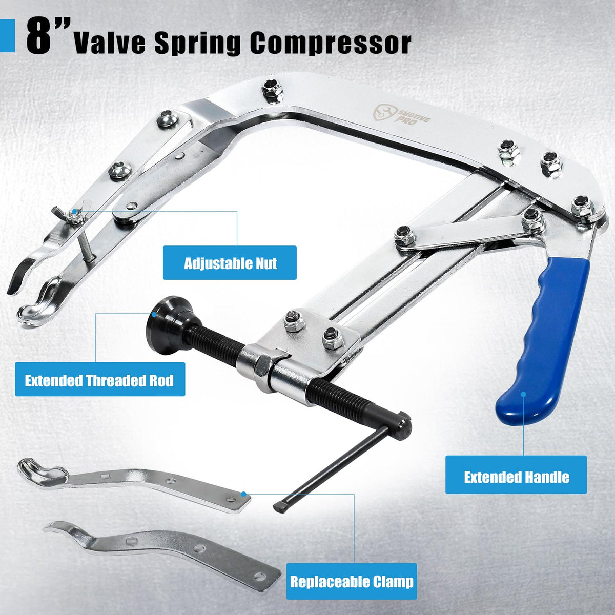 SMOTIVEPRO close-up of jaws gripping spring for secure removal