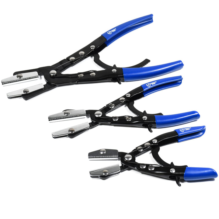SMOTIVEPRO front view of three-piece pliers set showing sizes and packaging benefit