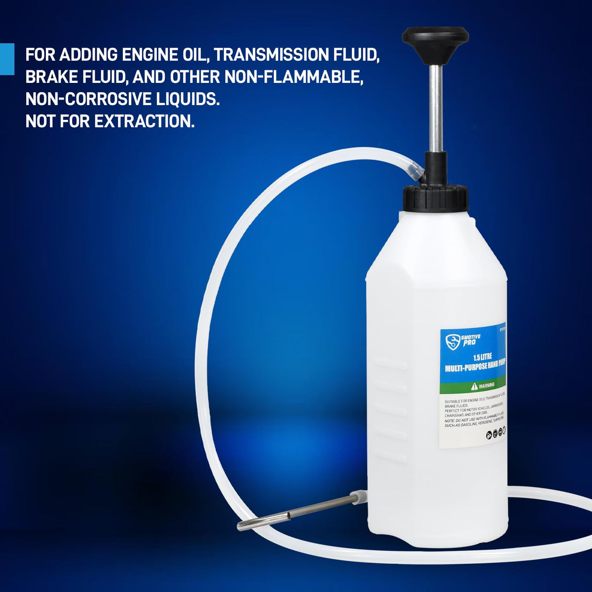 SMOTIVEPRO flexible hose closeup highlighting wide-diameter for faster suction