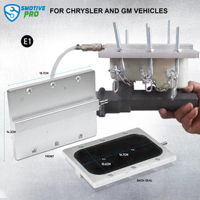 SMOTIVEPRO adapter connected to a master cylinder demonstrating leak-free service