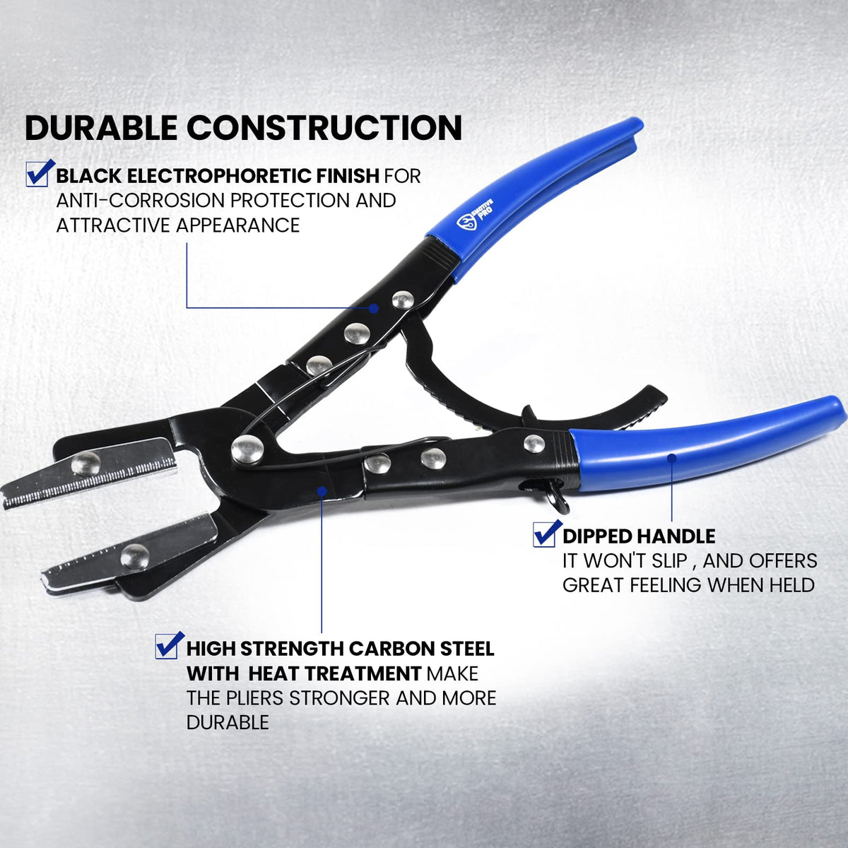 SMOTIVEPRO ratchet lock detail showing easy hands-free hold benefit