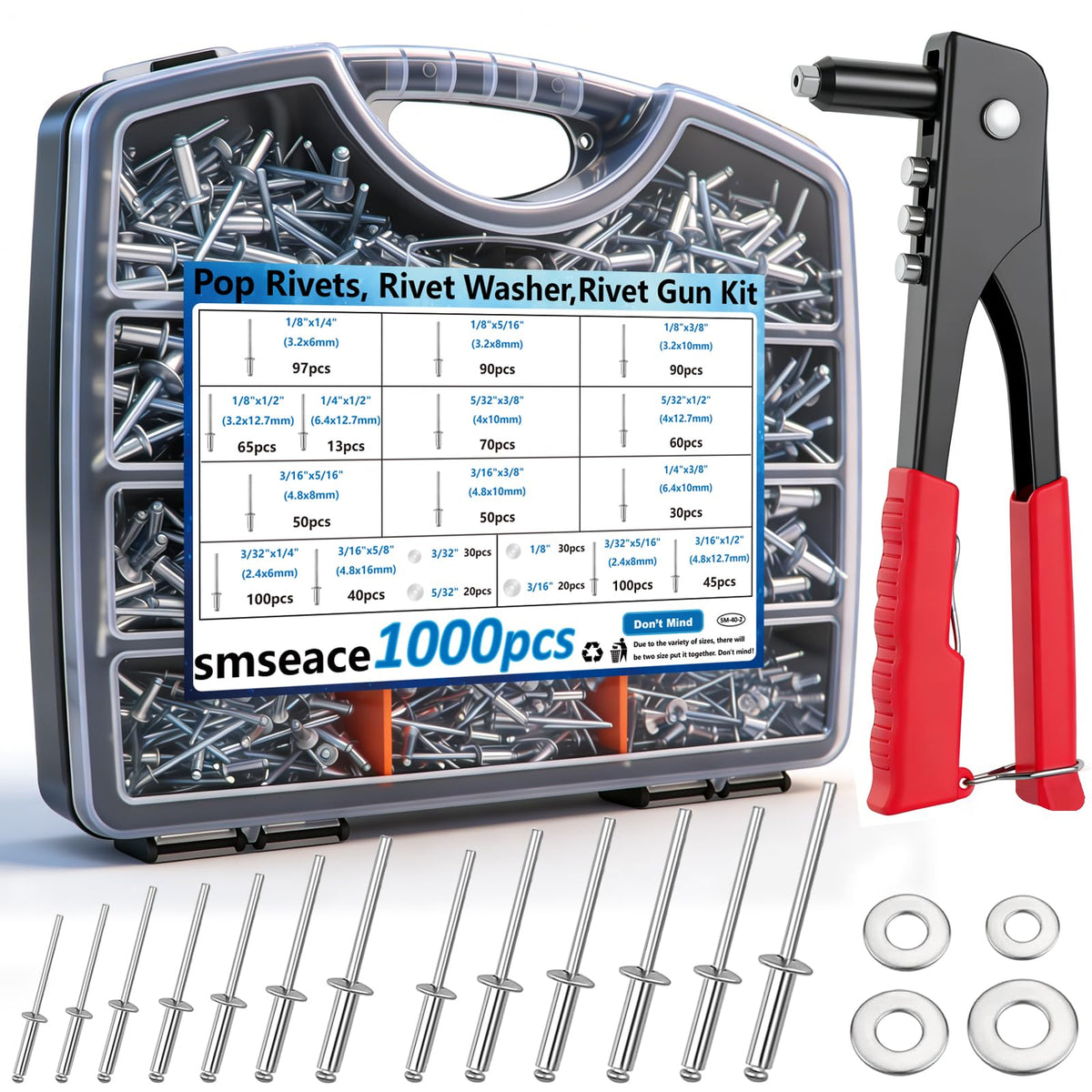 smseace front packaging showing kit layout and portable toolbox for quick selection