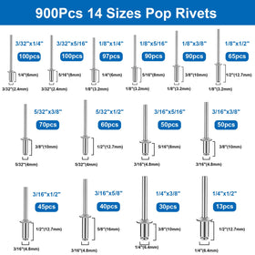 smseace spread of aluminum rivets and 304 stainless washers for corrosion resistance