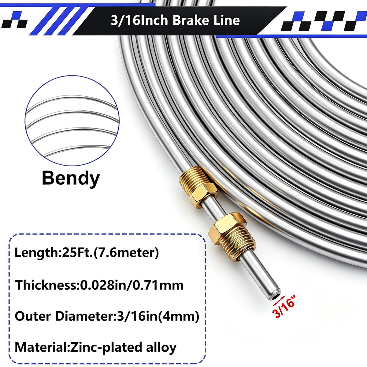 smseace union and inverted nuts detail for secure brake connections