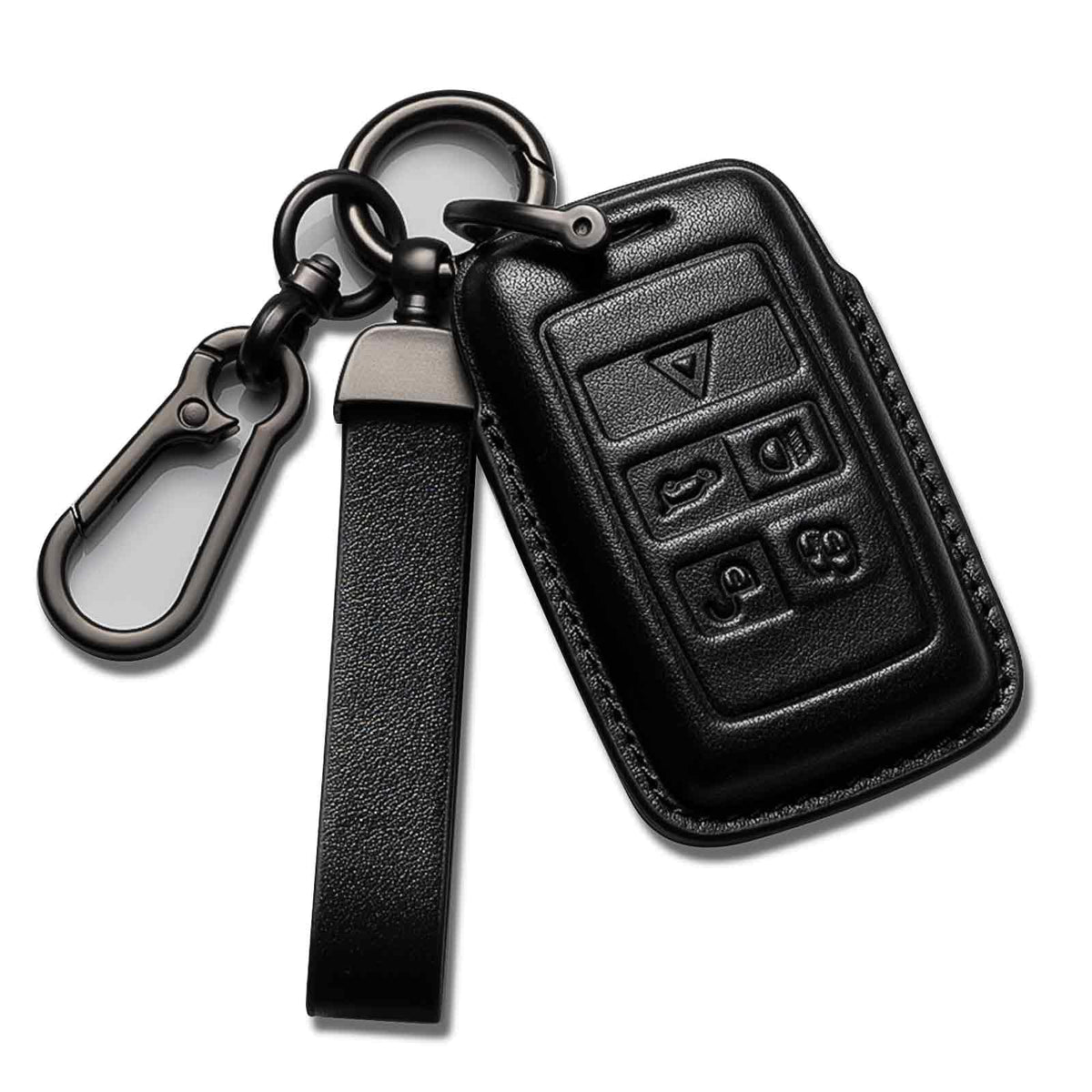 Smyfob front view leather key cover showing premium finish and fit