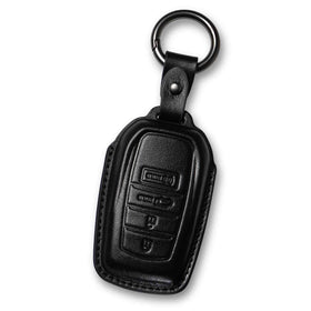 Smyfob front view leather key fob cover showing precise fit and protection