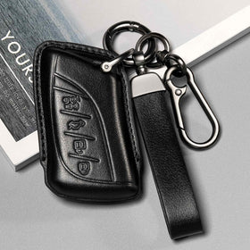 Smyfob close-up of top-grain leather texture emphasizing durability and finish