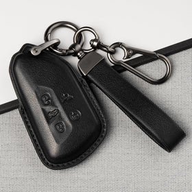 Smyfob close-up of top-grain leather texture highlighting durability