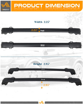 Snailfly cross bars supporting a cargo box demonstrating high-capacity rooftop storage for trips