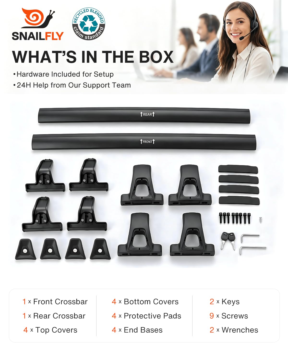 Snailfly graphic showing 330 lb capacity and load distribution benefit
