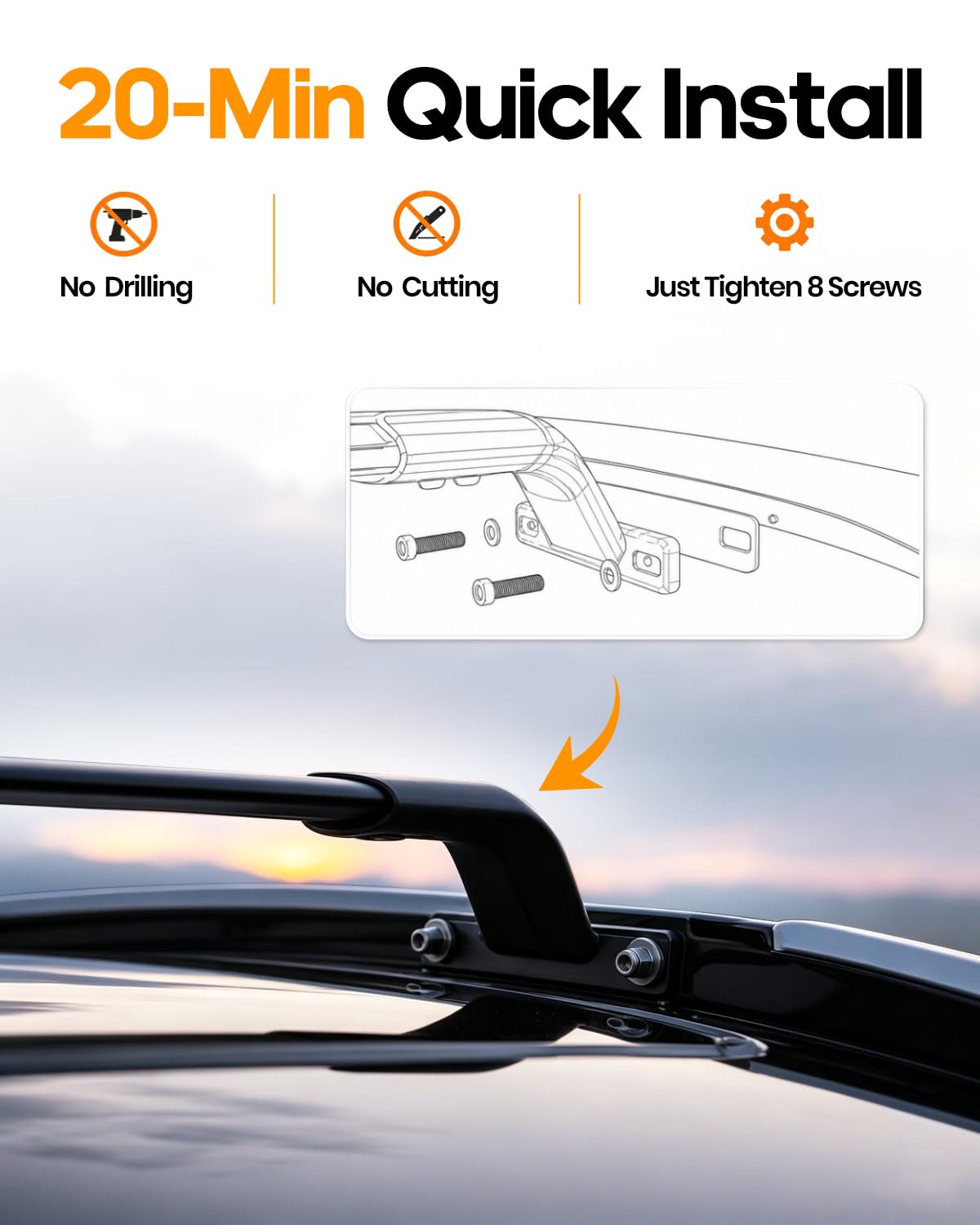Snailfly roof box mounted on crossbars showing secure storage for trips