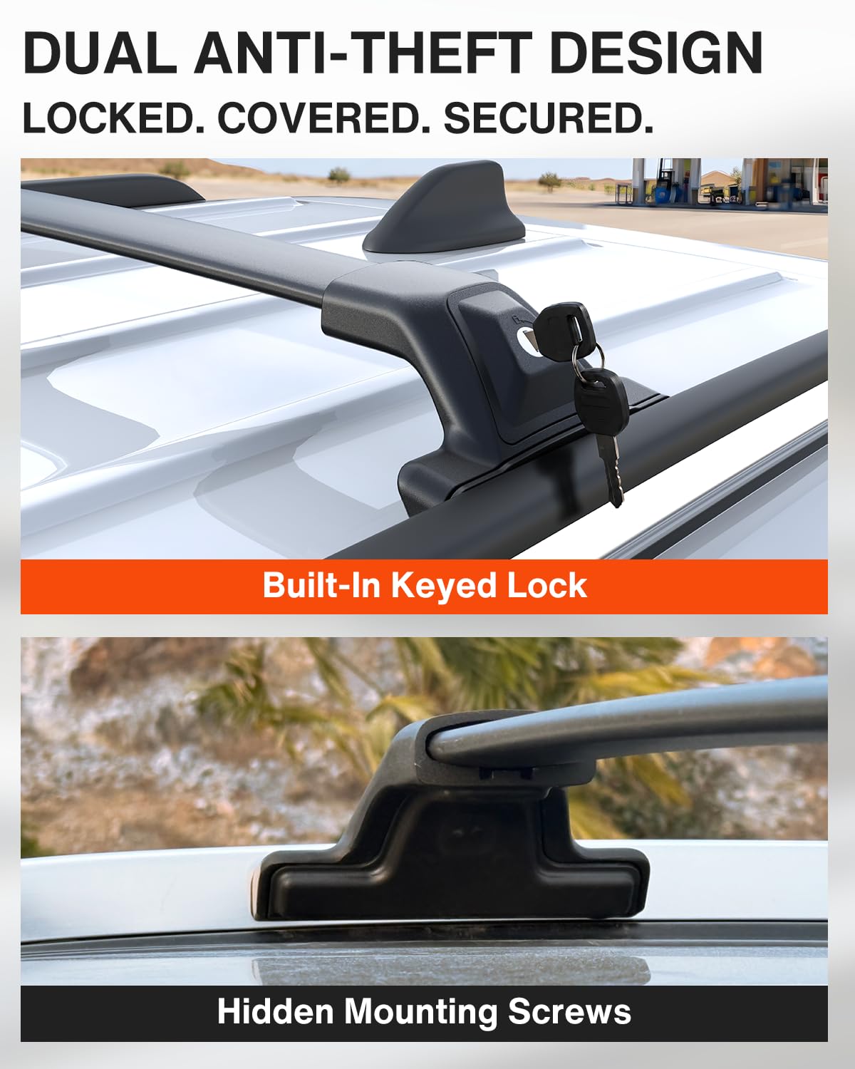 Snailfly cross bars carrying kayak showing outdoor gear transport benefit