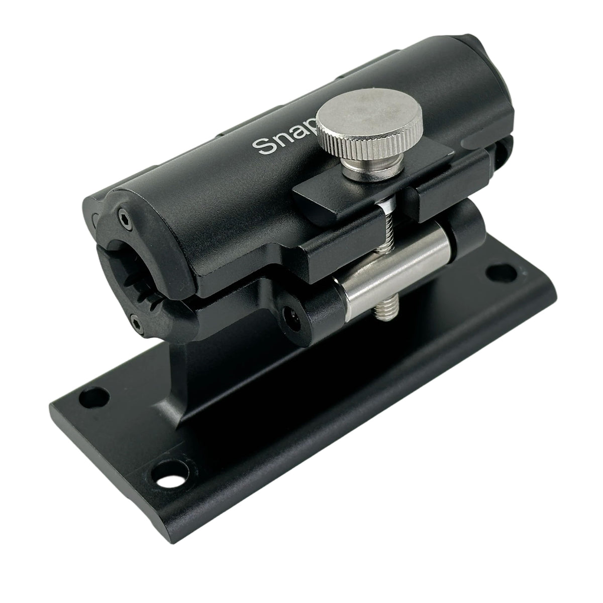 Snap Fork front view mounted on rail showing secure fork hold and quick loading benefit