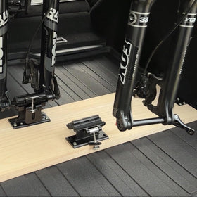 Snap Fork in use while loading a bike into a van showing faster, ergonomic mounting