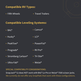 SnapPad SnapJack lifestyle campsite scene showing safer, steadier leveling benefit