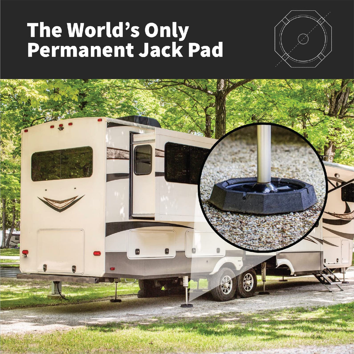SnapPad Xtra on gravel campsite illustrating anti-sink benefit