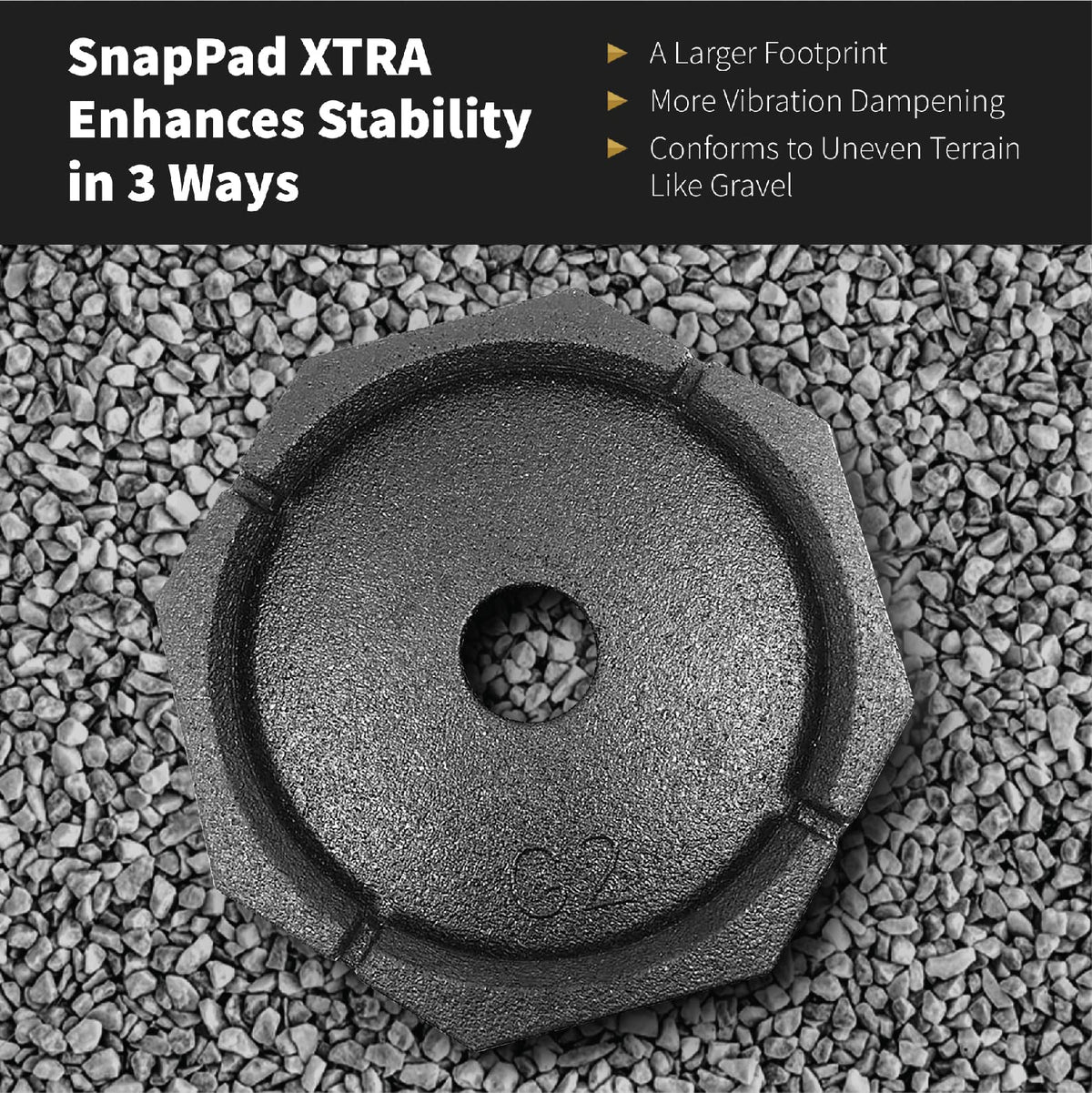 SnapPad Xtra at RV campsite lifestyle shot showing protected jacks