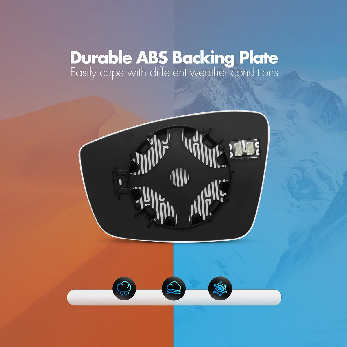 SNEMEEY installed on VW Passat side mirror demonstrating restored visibility benefit