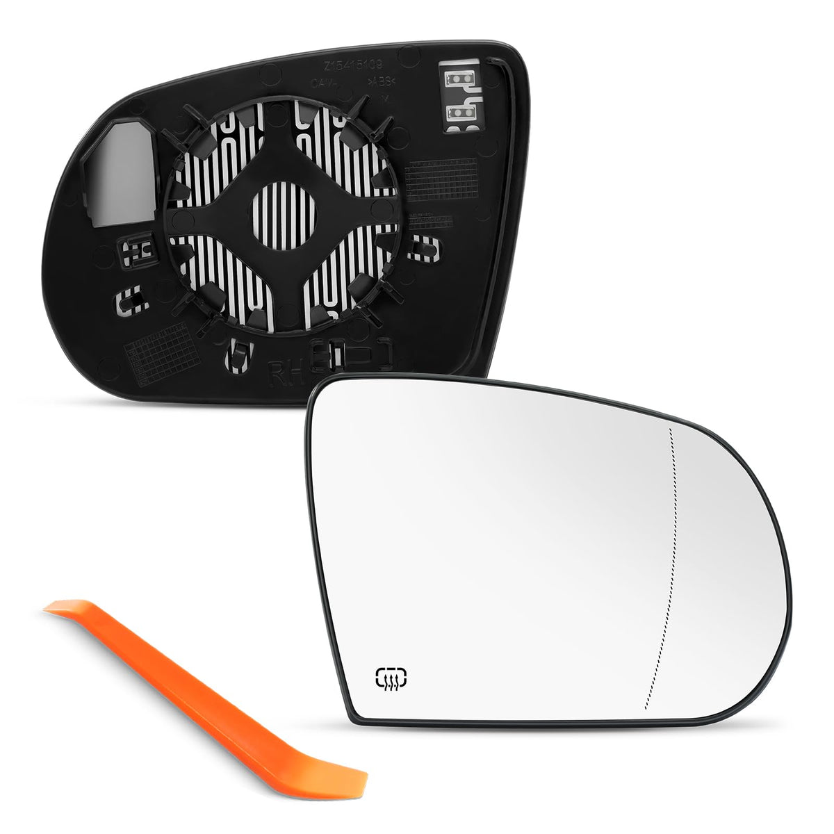 SNEMEEY front view of passenger mirror showing OE-style fit and factory look benefit
