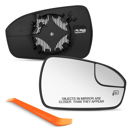 SNEMEEY passenger mirror front view showing precise fit and clear sightlines